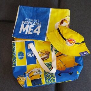 Despicable Me 4 Minions Tote Bag, Hat and Beach Towel Set